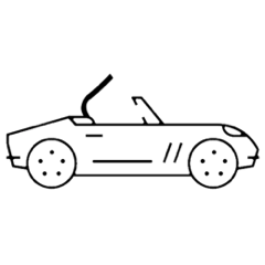 Retracting car roof icon